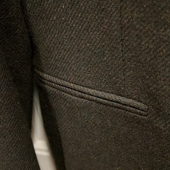 1990’s Jones NY Green Lambs Wool Hunting Jacket Single Breasted Welt Pockets - Picture 4 of 10